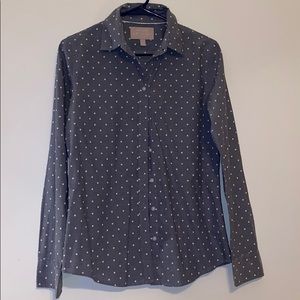 BR- cute button down with polka dot